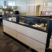 Teknion TOS Tan/ Black Trim Divider Panel Walls w/ Glass Top